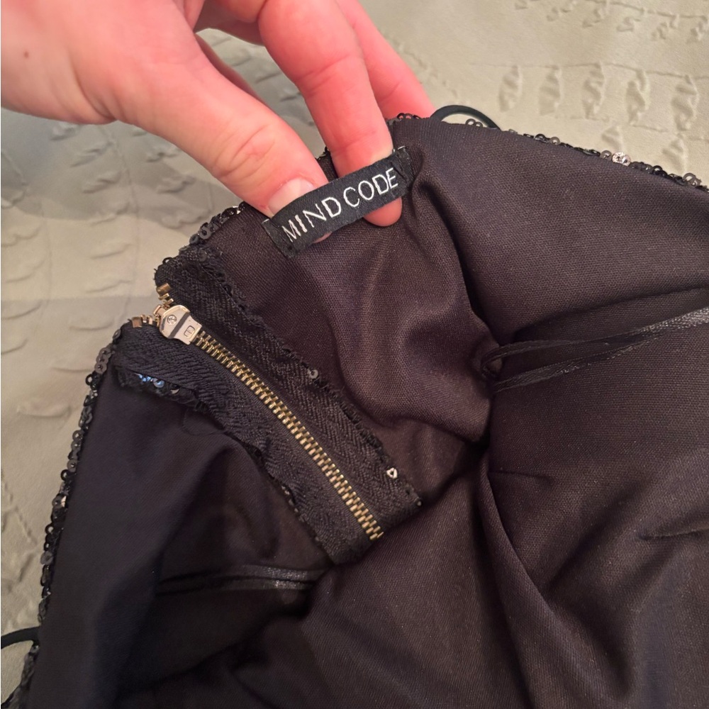 Mind Code Black Sequin Mini Dress - image 3